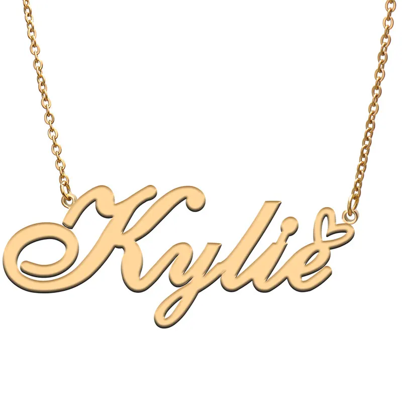 Love Heart Kylie Name Necklace for Women Stainless Steel Jewelry Nameplate Pendant Femme Mother Child Girls Gift
Love Heart Kylie Name Necklace for Women Stainless Steel Jewelry Nameplate Pendant Femme Mother Child Girls Gift