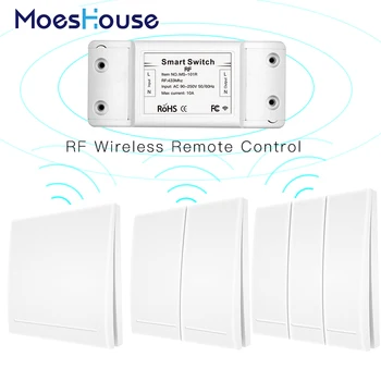 433Mhz Wireless Smart Switch RF Remote Control Receiver Push Button Controller Wall Panel Transmitter,2 way/3 way Multi-Control
433Mhz Wireless Smart Switch RF Remote Control Receiver Push Button Controller Wall Panel Transmitter,2 way/3 way Multi-Control