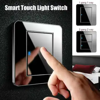 Smart Home Light touch switch black crystal glass panel, touch switch Ac220v, 1Gang 1Way/2Gang 2way wall light wall touch screen
Smart Home Light touch switch black crystal glass panel, touch switch Ac220v, 1Gang 1Way/2Gang 2way wall light wall touch screen