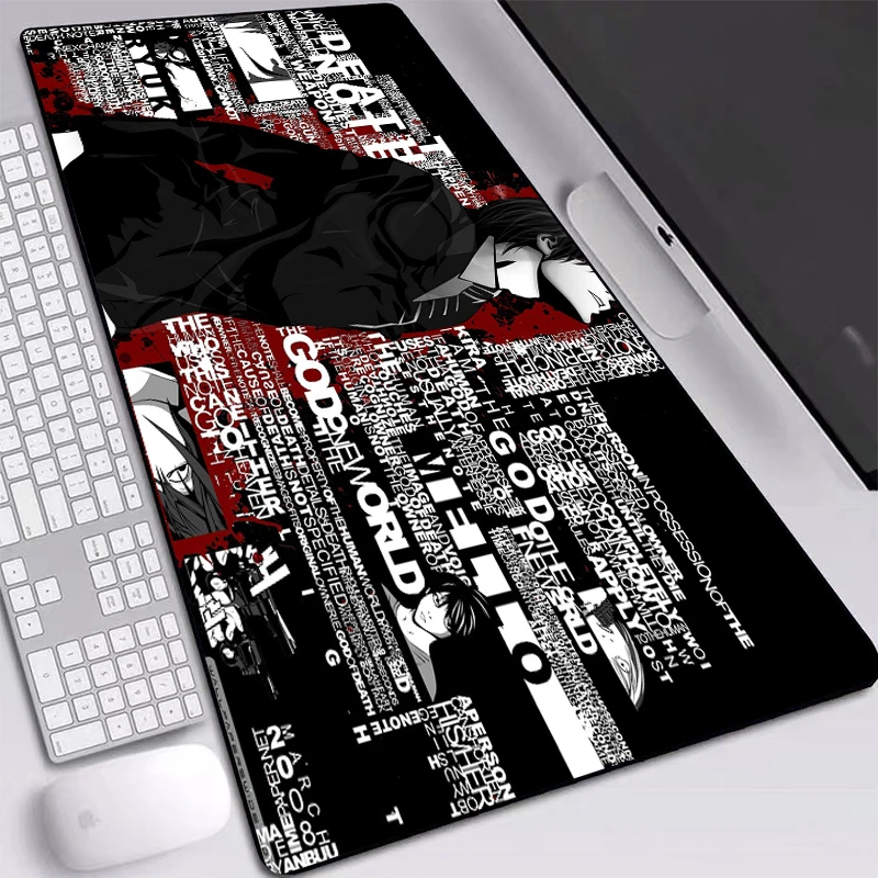 Коврики для мыши MRGBEST с аниме Death Note размер XL/XXL 900x400 мм Нескользящие резиновые