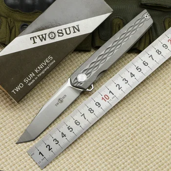 TIGEND TN602 pocket Gift knives D2 blade Titanium handle ball bearing Flipper folding knife Outdoor camping hunting EDC tools 
TIGEND TN602 pocket Gift knives D2 blade Titanium handle ball bearing Flipper folding knife Outdoor camping hunting EDC tools