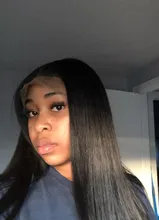 Peluca con malla Frontal para mujeres negras, peluca recta de 26, 28 y 30 pulgadas, 13x6, prearrancada