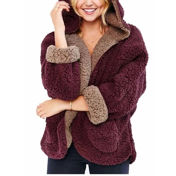 Women Fleece Sleeved Warm Cotton Lamb Coat 2019 Winter Warm Soft Leisure Jacket Female White Black Wine Red Plus Size Streetwear
Women Fleece Sleeved Warm Cotton Lamb Coat 2019 Winter Warm Soft Leisure Jacket Female White Black Wine Red Plus Size Streetwear