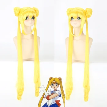 Anime Sailor Moon Cosplay Wig Long Straight Double Braids Lemon Yellow Blonde Synthetic Hairpiece Halloween Party Costume Wigs 
Anime Sailor Moon Cosplay Wig Long Straight Double Braids Lemon Yellow Blonde Synthetic Hairpiece Halloween Party Costume Wigs