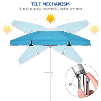 MOVTOTOP 6.5ft Beach Umbrella Ventilation Sand Umbrella UV Protection Waterproof Windproof Beach Umbrella for Seaside Vacation
MOVTOTOP 6.5ft Beach Umbrella Ventilation Sand Umbrella UV Protection Waterproof Windproof Beach Umbrella for Seaside Vacation
