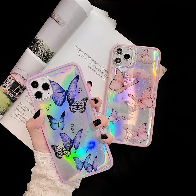 Cute Butterfly Phone Case For iphone 11 Pro Max 7 8 Plus X XR XS Max SE 2020 Glitter Transparent Soft Clear Laser Silicone Cover
Cute Butterfly Phone Case For iphone 11 Pro Max 7 8 Plus X XR XS Max SE 2020 Glitter Transparent Soft Clear Laser Silicone Cover