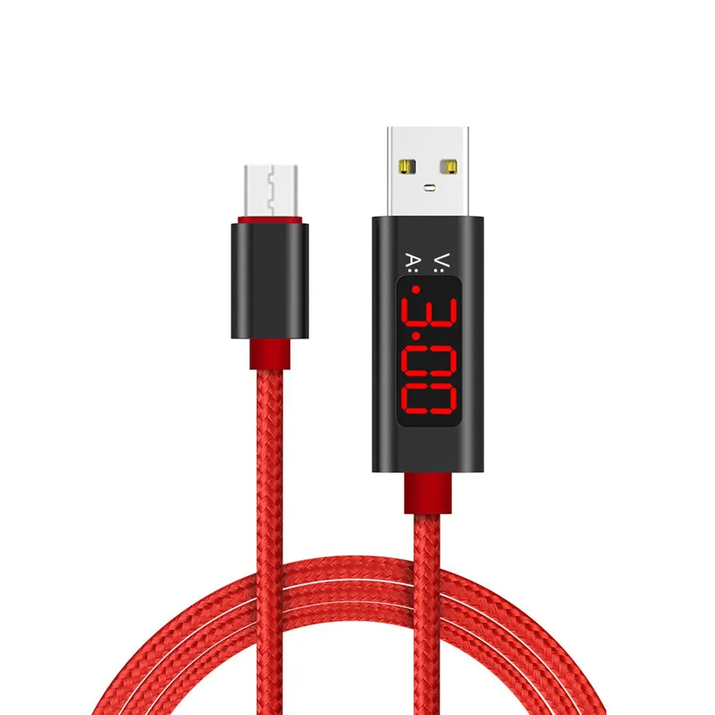 Фото USB Data Cable Micro for Iphone Type-C with LED Display Smart Charging Protection Cellphone Powerbank Charger Tester Line | Электроника