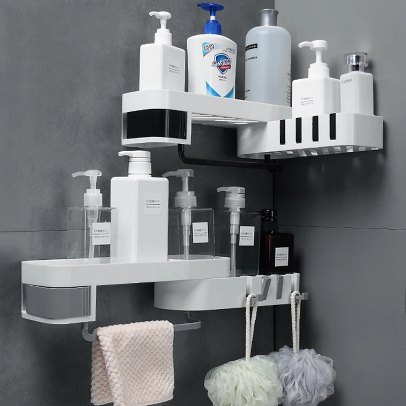 Bathroom shelf 180°rotating household double-layer wall-mounted shelf seamless non-perforating multifunctional storage rack with
Bathroom shelf 180°rotating household double-layer wall-mounted shelf seamless non-perforating multifunctional storage rack with
