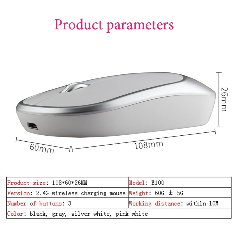 Wireless Mouse 4 Colors Computer Silent Mause Rechargeable Ergonomic Mice 2.4Ghz USB Optical Mouse For Macbook Laptop PC
Wireless Mouse 4 Colors Computer Silent Mause Rechargeable Ergonomic Mice 2.4Ghz USB Optical Mouse For Macbook Laptop PC