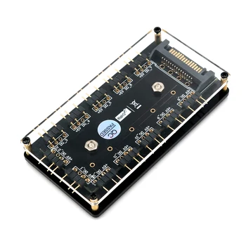 12 Way 5V RGB LED Splitter HUB with PMMA Case and Magnetic standoff SATA 15-Pin Power Supply for ASUS/MSI 3pin LED Controller
12 Way 5V RGB LED Splitter HUB with PMMA Case and Magnetic standoff SATA 15-Pin Power Supply for ASUS/MSI 3pin LED Controller