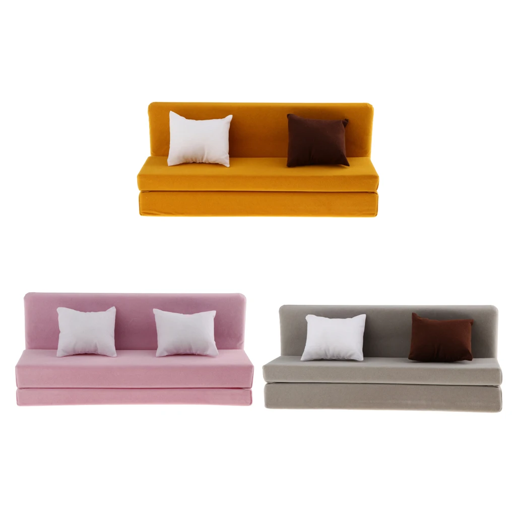 1/6 Scale Long Sofa Furniture with Cushions for 12'' Action Figure Gray Couch Furniture for Hot Toys Sideshow Figure 1/6 Scale Long Sofa Furniture with Cushions for 12'' Action Figure Gray Couch Furniture for Hot Toys Sideshow Figure