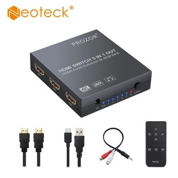 Clearance Sale Neoteck HDMI Switch with Audio Extractor 4K 5x1 HDMI Audio Converter With IR Remote Support 4K 3D Optical Audio
Clearance Sale Neoteck HDMI Switch with Audio Extractor 4K 5x1 HDMI Audio Converter With IR Remote Support 4K 3D Optical Audio