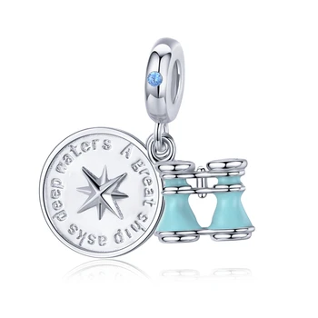 925 Sterling Silver Compass and Telescope Enamel Pendant Charm for Original Snake Bracelet New Design Jewelry BSC148
925 Sterling Silver Compass and Telescope Enamel Pendant Charm for Original Snake Bracelet New Design Jewelry BSC148