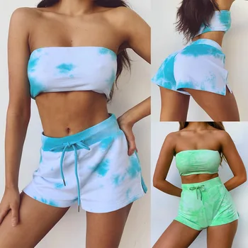 Tie Dye Print Sexy Tank Top Lace Up Shorts 2 Two Piece Set 2020 Summer Women Tracksuit Crop Tops Streetwear Conjuntos De Mujer
Tie Dye Print Sexy Tank Top Lace Up Shorts 2 Two Piece Set 2020 Summer Women Tracksuit Crop Tops Streetwear Conjuntos De Mujer