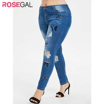ROSEGAL Plus Size Butterfly Embroidered Ripped Jeans Zipper Fly Women High Waist Pencil Pants Casual Big Size Tunic Trousers
ROSEGAL Plus Size Butterfly Embroidered Ripped Jeans Zipper Fly Women High Waist Pencil Pants Casual Big Size Tunic Trousers