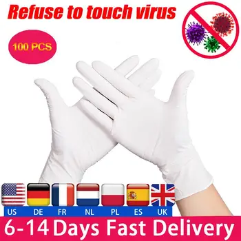 100pcs Disposable Nitrile Gloves Food Grade Gloves Natural Rubber Multipurpose Gloves
100pcs Disposable Nitrile Gloves Food Grade Gloves Natural Rubber Multipurpose Gloves