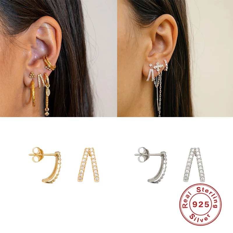 Aide 2020 Latest Design S925 Sterling Silver Charm Mini Bling Double Zircon Stud Earrings For Women Girls Fine Jewelry Brincos
Aide 2020 Latest Design S925 Sterling Silver Charm Mini Bling Double Zircon Stud Earrings For Women Girls Fine Jewelry Brincos