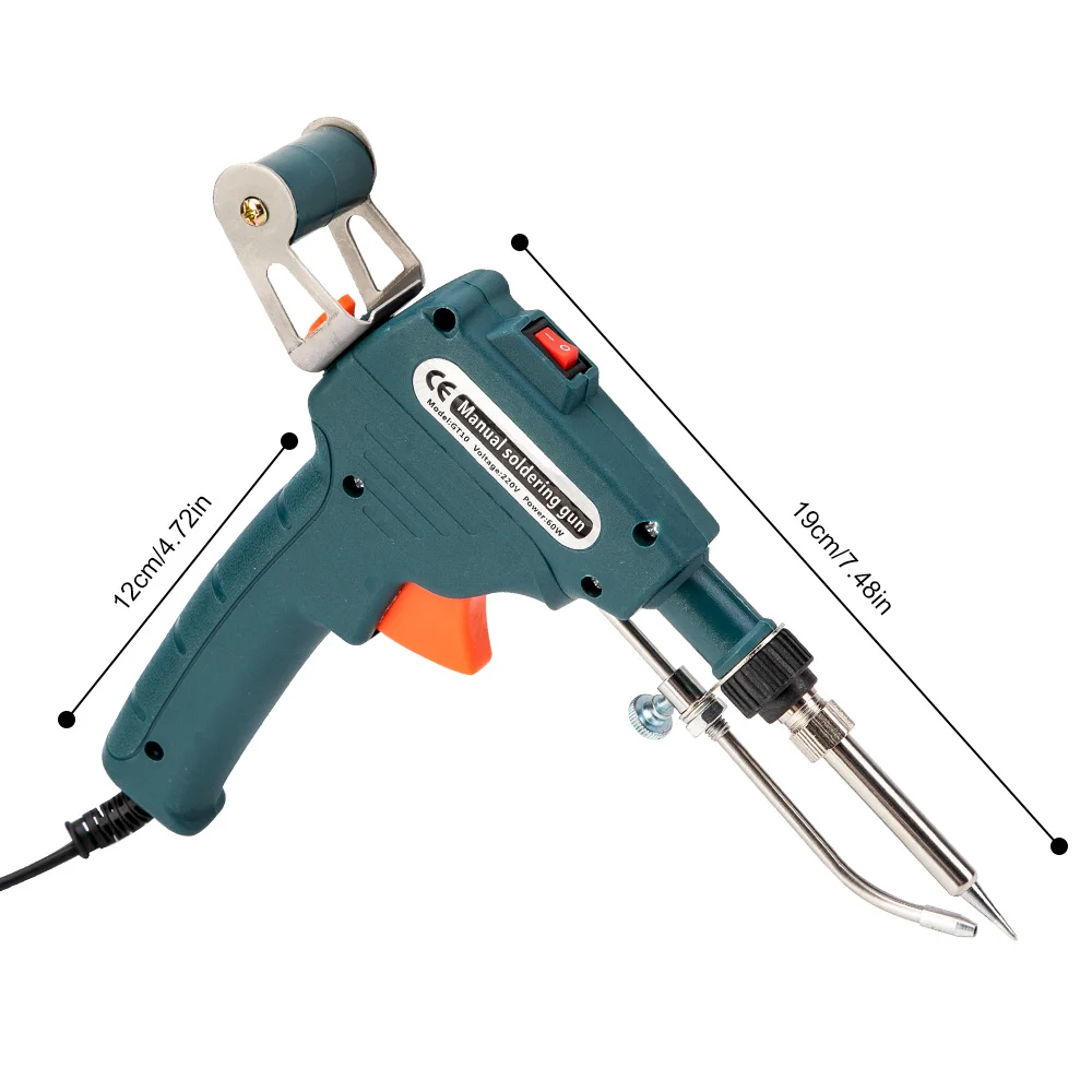 110V/220V 60W US/EU Plug Hand-held Internal Heating Soldering Iron Automatically Send Tin Gun Soldering Welding Repair Tool
110V/220V 60W US/EU Plug Hand-held Internal Heating Soldering Iron Automatically Send Tin Gun Soldering Welding Repair Tool