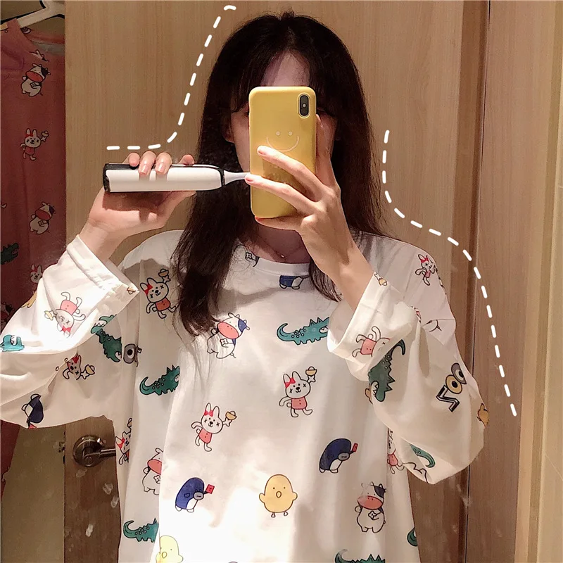 Two-Piece Set Female Autumn 2019 New Style Cute GIRL'S Long Sleeve Pajamas Women's Korean-style Casual Trousers Homewear Set
Two-Piece Set Female Autumn 2019 New Style Cute GIRL'S Long Sleeve Pajamas Women's Korean-style Casual Trousers Homewear Set