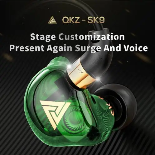 

QKZ SK9 Wired Headphones HIFI Bass Stereo Sound Sport Earbud Headset With Microphone Earphones Subwoofer