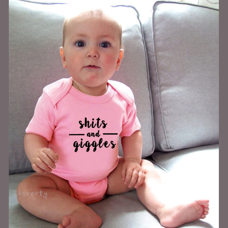 SHITS AND GIGGLES Letters Print Infant Bodysuits White Short Sleeve Kids Jumpsuits Summer Cotton Baby Clothes For Boys Girls
SHITS AND GIGGLES Letters Print Infant Bodysuits White Short Sleeve Kids Jumpsuits Summer Cotton Baby Clothes For Boys Girls