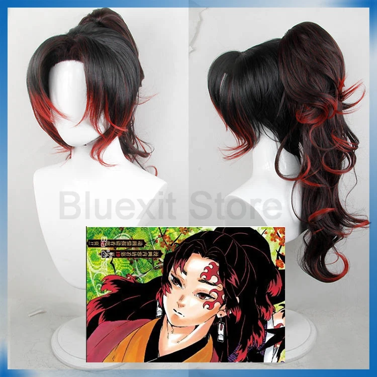 Kimetsu no Yaiba Tsugikuni yorichi парик демон Slayer конский хвост длинные вьющиеся градиент