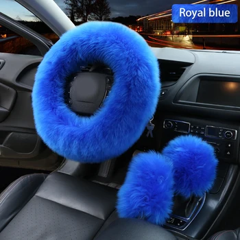 3pcs Car Artifical Wool Steering Wheel Winter Warm Plush Cover Cap Auto Steering-Wheel Covers Protector Decor Accessories 
3pcs Car Artifical Wool Steering Wheel Winter Warm Plush Cover Cap Auto Steering-Wheel Covers Protector Decor Accessories