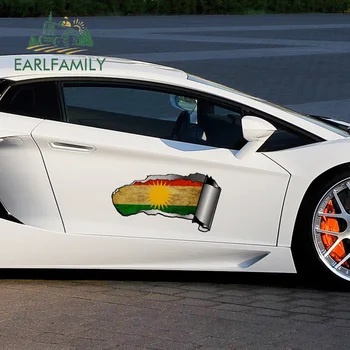 EARLFAMILY 43cm x 19cm Car Body Sticker 3D Ripped Open Gash Torn Metal Design With Kurdistan National Flag Car Warp Vinyl Decal 
EARLFAMILY 43cm x 19cm Car Body Sticker 3D Ripped Open Gash Torn Metal Design With Kurdistan National Flag Car Warp Vinyl Decal