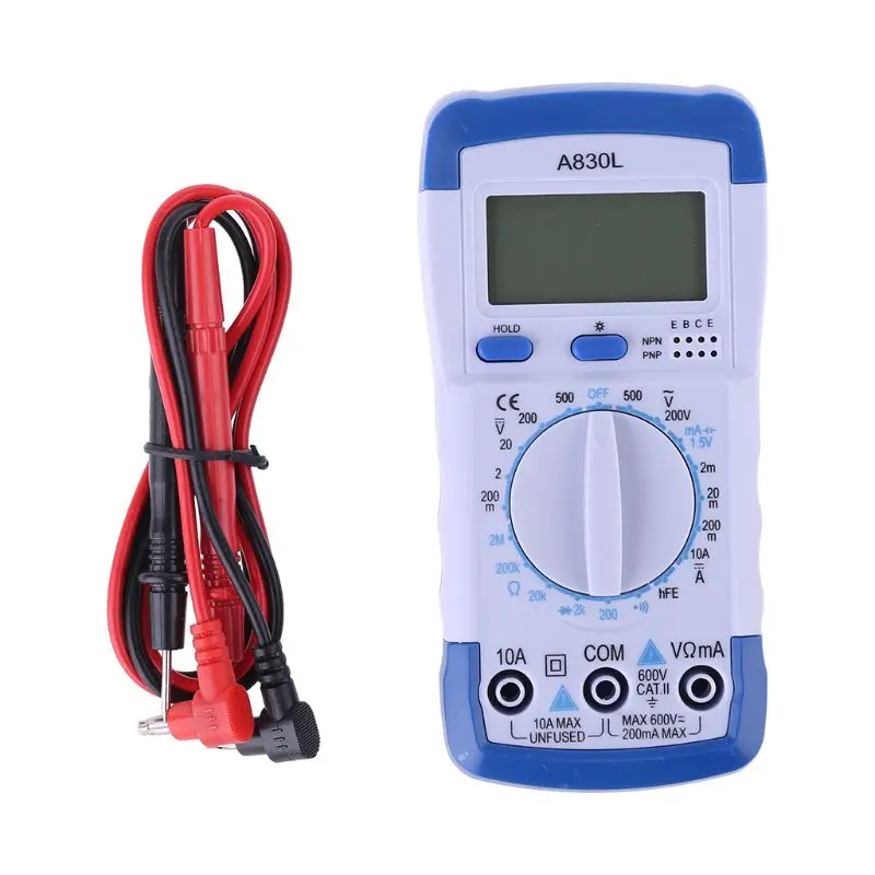 A830L LCD Digital Multimeter AC DC Voltage Diode Freguency Multitester Voltage Current Resistance Meter
A830L LCD Digital Multimeter AC DC Voltage Diode Freguency Multitester Voltage Current Resistance Meter