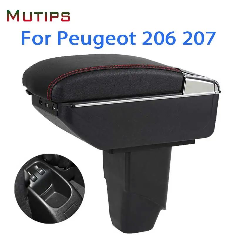 Mutips подлокотник для Peugeot 206 + 207 аксессуары кожаный двойной чехол повышенной