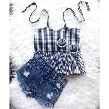 Newborn Kid Baby Girls Plaids Summer Slim Tops Denim Pants Shorts 2pcs Outfits Clothes Set
Newborn Kid Baby Girls Plaids Summer Slim Tops Denim Pants Shorts 2pcs Outfits Clothes Set