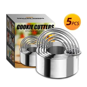 5 Pcs Round Cookies Cutter Set Circle Pastry Cutters Stainless Steel Biscuit Cutter With Handle Professional Cookies Cutter Tool
5 Pcs Round Cookies Cutter Set Circle Pastry Cutters Stainless Steel Biscuit Cutter With Handle Professional Cookies Cutter Tool