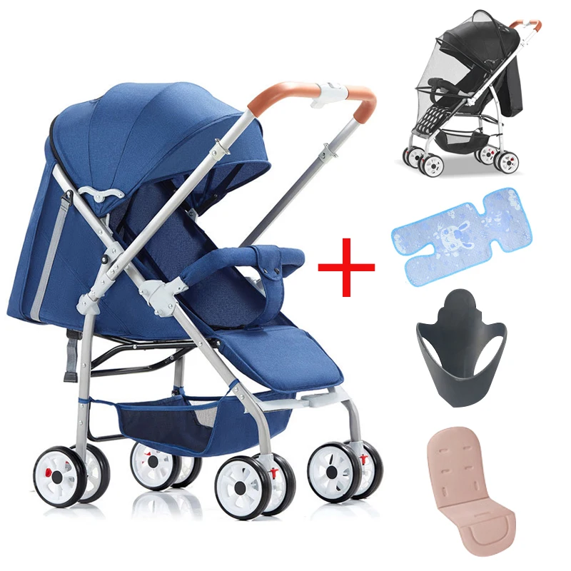 High Landscape Baby Stroller Light Four Wheel Foldable Umbrella Cart Reclining Baby Carriage Newborn Stroller Mosquito Net Gift
High Landscape Baby Stroller Light Four Wheel Foldable Umbrella Cart Reclining Baby Carriage Newborn Stroller Mosquito Net Gift