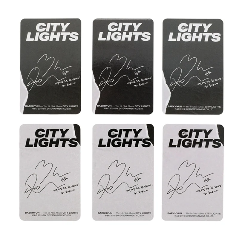Templom SIX Kpop EXO BAEKHYUN SOLO Mini cartes-photo City Lights Cartes postales Cartes Lomo Stickers 30 pièces