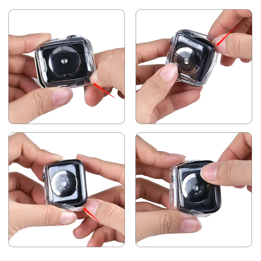 360 Тонкий чехол для часов Apple Watch 6 SE 5 4 3 2 1 42 мм 38 мягкая прозрачная защитная пленка
