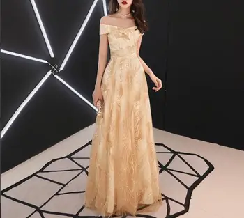 Sequined Long Dress Celebrity Golden Big Yards Vintage Evening PartY Dresses
Sequined Long Dress Celebrity Golden Big Yards Vintage Evening PartY Dresses