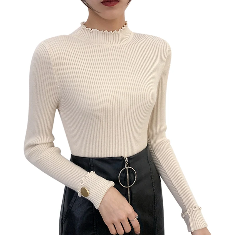 Leisure loose Korean Half high collar Shirt female Spring autumn Solid color long sleeved sweater
Leisure loose Korean Half high collar Shirt female Spring autumn Solid color long sleeved sweater