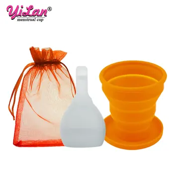 

Feminine Hygiene Menstrual Cup Discharge Valve Menstrual Cup & Sterilizer Medical Silicone Mestrual Collector Women Period Cup