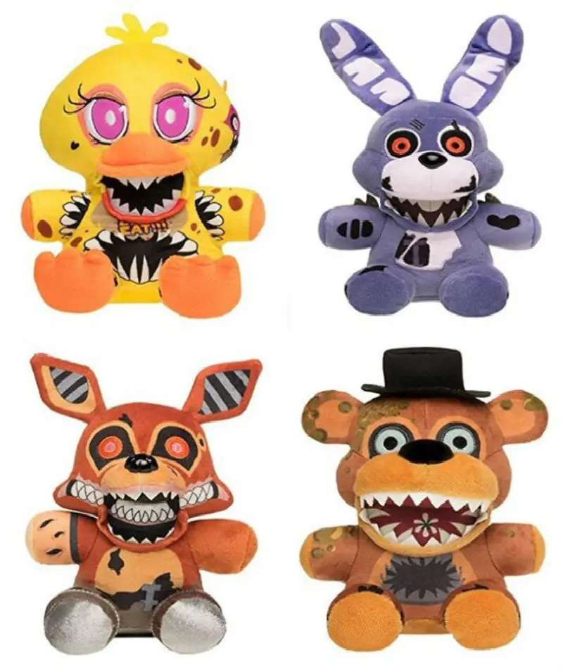 New Five Nights At Freddys 4 FNAF Plush Toys 18cm Freddys Bear Foxy Chica Bonnie Plush Stuffed Toys Doll for Kids Gifts
New Five Nights At Freddys 4 FNAF Plush Toys 18cm Freddys Bear Foxy Chica Bonnie Plush Stuffed Toys Doll for Kids Gifts