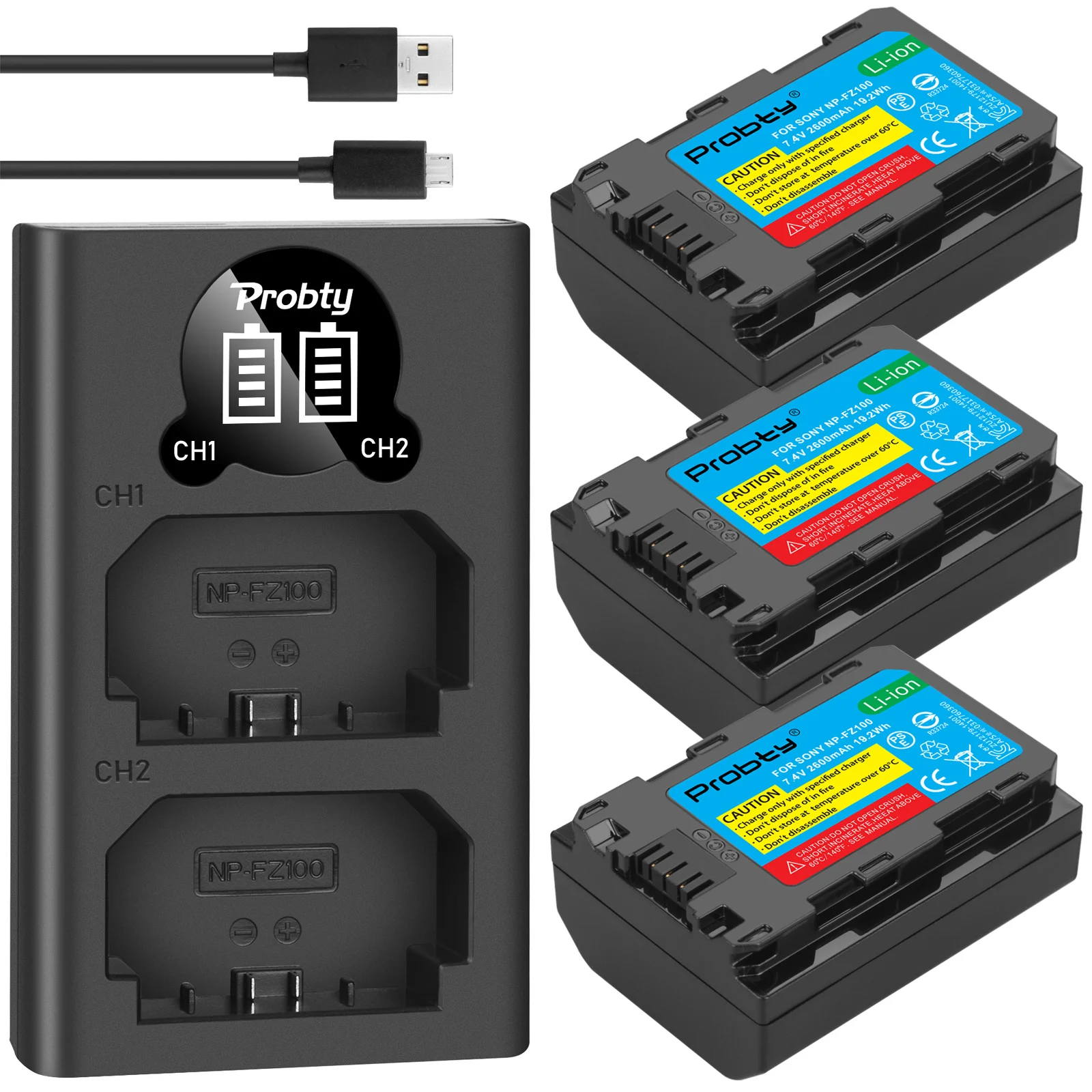 NP-FZ100 NPFZ100 NP FZ100 Батарея + ЖК-дисплей Dual USB Зарядное устройство для Sony BC-QZ1 a9 a7R III a7 ILCE-9