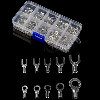 320Pcs Assorted Non-Insulated Ring Fork U-type Brass Terminals Cable Wire Connector Crimp Spade Terminals Set
320Pcs Assorted Non-Insulated Ring Fork U-type Brass Terminals Cable Wire Connector Crimp Spade Terminals Set