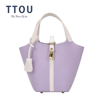 

TTOU Vintage Fashion Female Tote Bucket bag 2020 New High Quality PU Leather Women's Designer Handbag Travel Shoulder Messenger