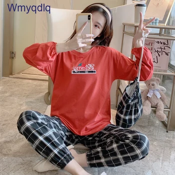 Wmyqdlq Pajamas Women Pajama Autumn Pure Cotton Pyjamas Long-Sleeved Trousers pyjama Home Service pijama Suit Female Pijmas Set 
Wmyqdlq Pajamas Women Pajama Autumn Pure Cotton Pyjamas Long-Sleeved Trousers pyjama Home Service pijama Suit Female Pijmas Set