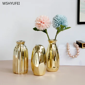Light luxury plating embossed golden ceramic vase flower inserted modern simple home decoration ornaments desktop small vase
Light luxury plating embossed golden ceramic vase flower inserted modern simple home decoration ornaments desktop small vase