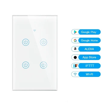 Smart Switch 120 Type 4-Way Touch Wifi Smart Switch Alexa Voice Smart Remote Control Switch Supports Alexa& Echo Dot Google Home
Smart Switch 120 Type 4-Way Touch Wifi Smart Switch Alexa Voice Smart Remote Control Switch Supports Alexa& Echo Dot Google Home