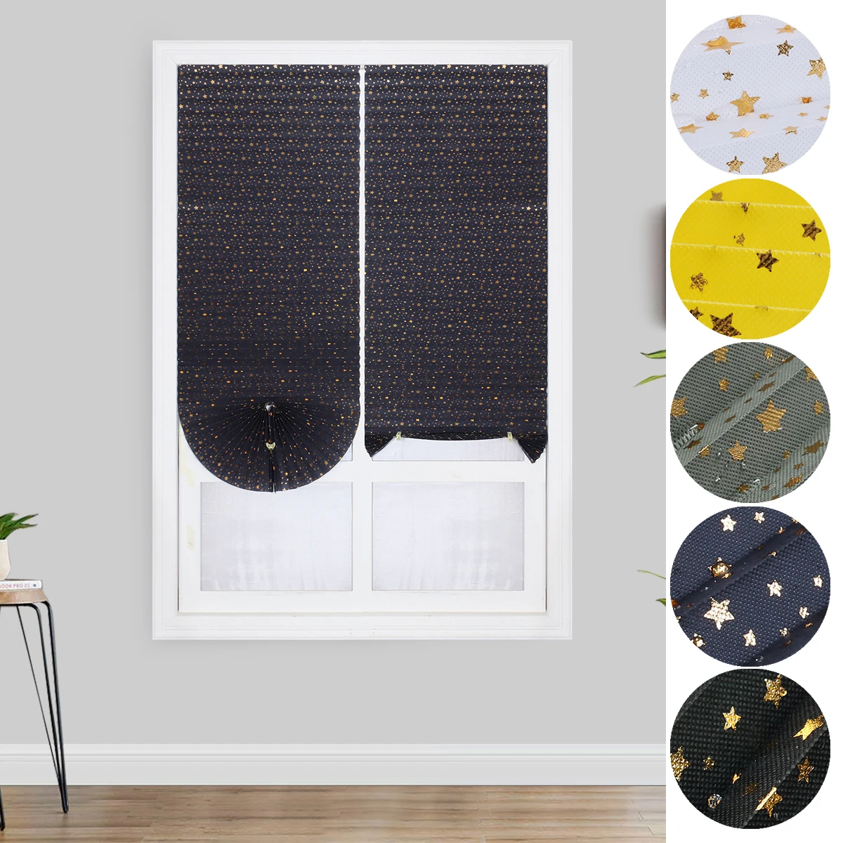 Blind Luxury Curtain Gold Stamping Curtain Star Self Adhesive Non Woven Shade Pleated Fabric Environmental Home Decoration D30
Blind Luxury Curtain Gold Stamping Curtain Star Self Adhesive Non Woven Shade Pleated Fabric Environmental Home Decoration D30