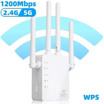 2.4G / 5G WiFi Repeater Wireless AC1200Mbps Range Extender 4 Antennas Signal Booster Dual Band Expander 360° Full Coverage Areas
2.4G / 5G WiFi Repeater Wireless AC1200Mbps Range Extender 4 Antennas Signal Booster Dual Band Expander 360° Full Coverage Areas