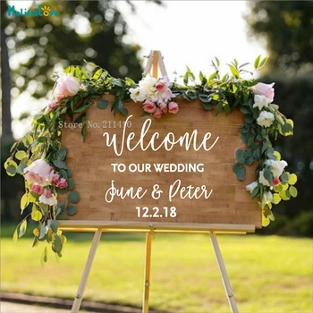 Customization Wedding Welcome Sticker Sign Custom Bride and Groom Names and Date Party Decoration Vinyl Decal No Frame YT2149
Customization Wedding Welcome Sticker Sign Custom Bride and Groom Names and Date Party Decoration Vinyl Decal No Frame YT2149