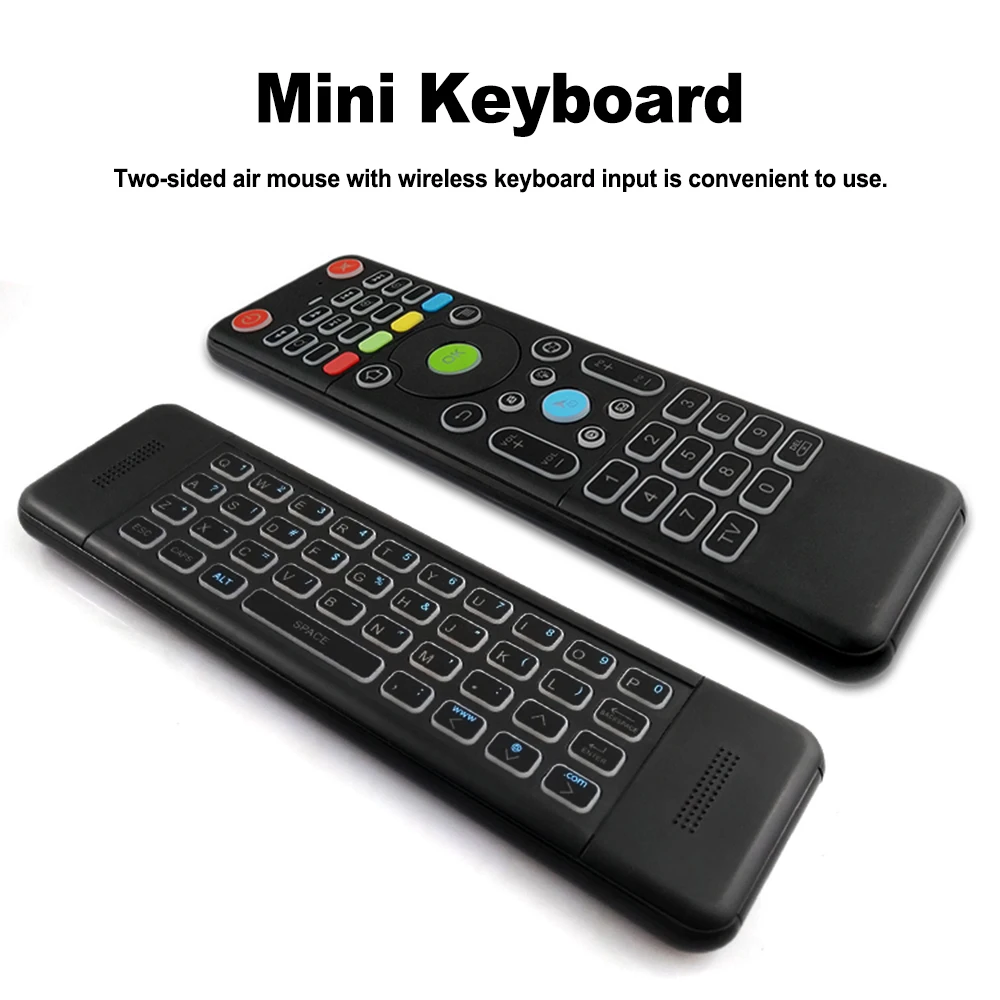 TZ18 2.4GHz Air Mouse Wireless Mini Keyboard Double-side Handheld Remote Control 6-Axis Sensor Gyroscope Backlight for TV Box PC
TZ18 2.4GHz Air Mouse Wireless Mini Keyboard Double-side Handheld Remote Control 6-Axis Sensor Gyroscope Backlight for TV Box PC