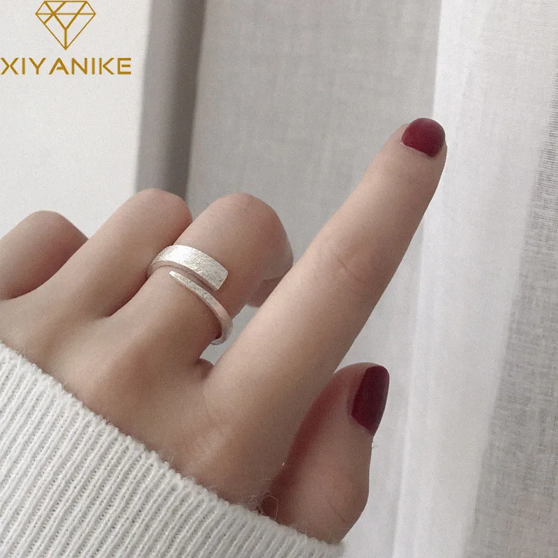 Фото Посеребренные кольца XIYANIKE для предотвращения аллергии новые модные простые